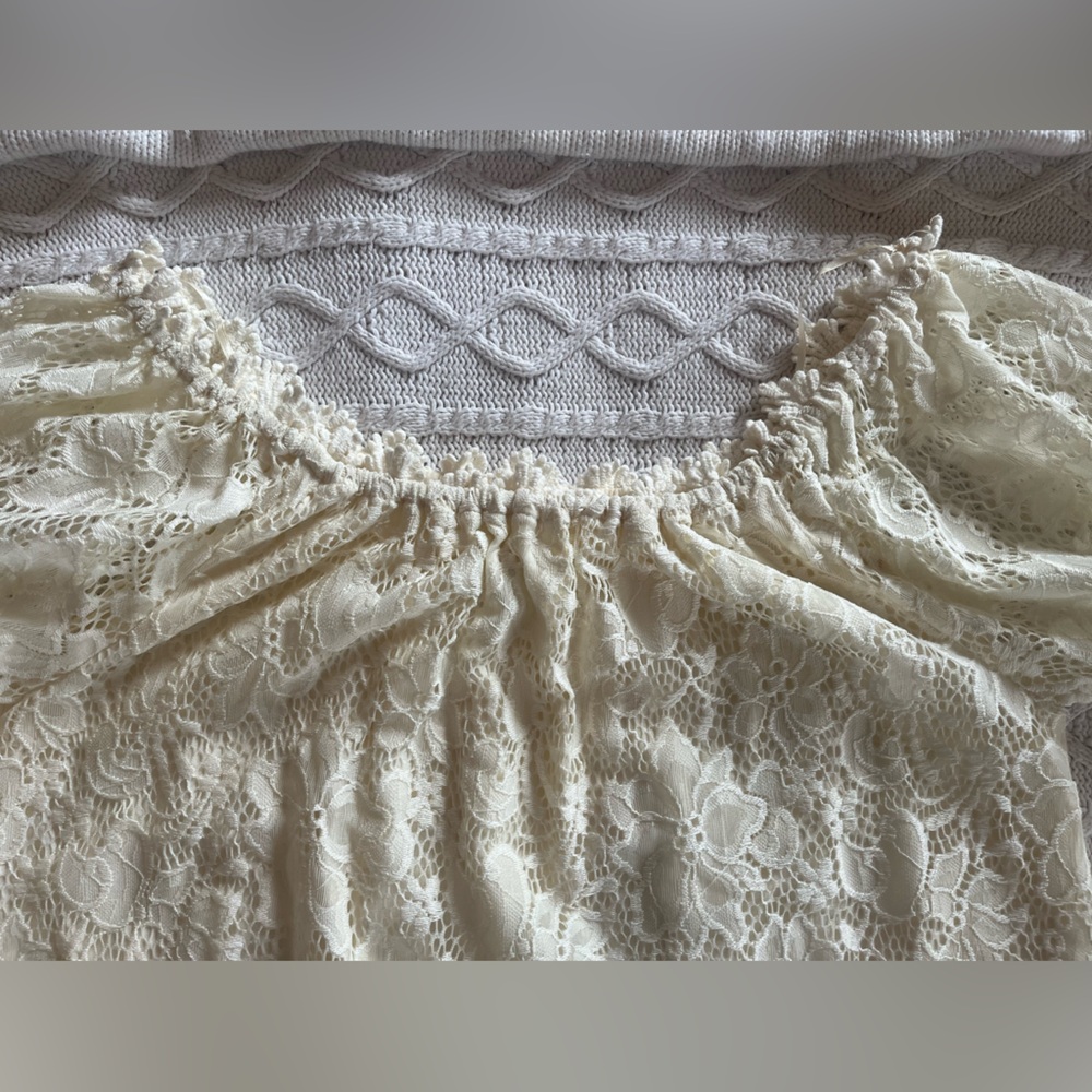 Umgee Designer Elegant Cream Lace Women's Mini Dress Size Small - Picture 16 of 16